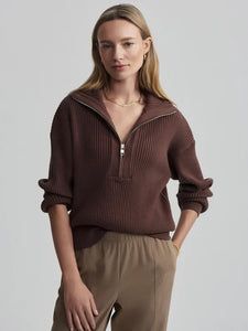 Janie Half Zi Knit Chestnut | Varley