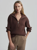 Janie Half Zi Knit Chestnut | Varley