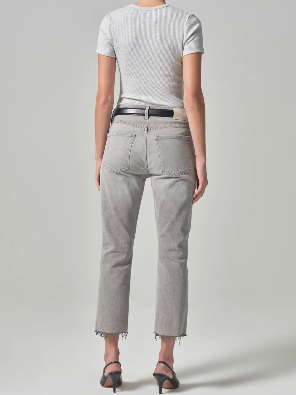【SCENERITY】Crop mid gray jeans CQY Vinyl Cropped Motive Grey Jeans-sz 27 | eBay