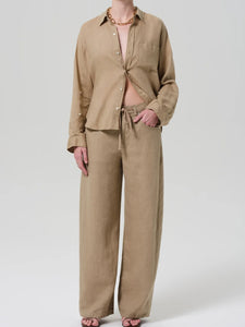 Brynn Drawstring Linen Trouser Gobi Linen | Citizens of Humanity