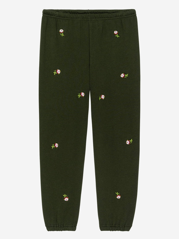 The Stadium Sweatpant Embroidered Roses | The Great.