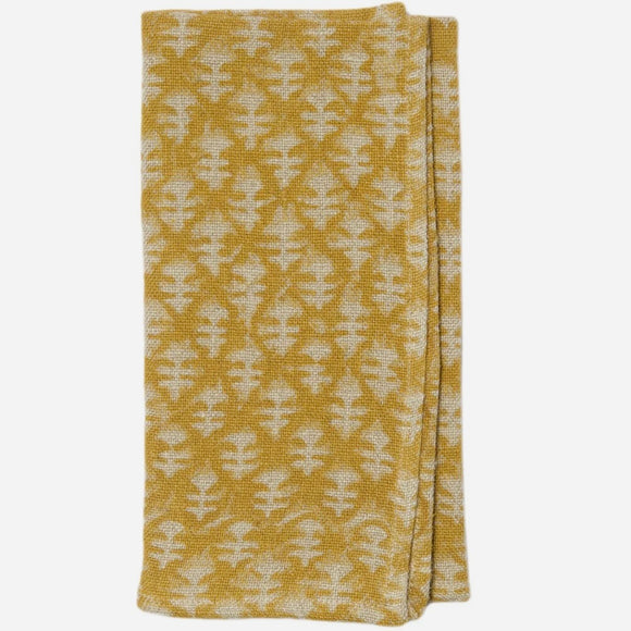 Napkin Boti Mustard on Natural Linen