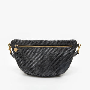 Grande Fanny Black Woven Zig-Zag | Clare V.