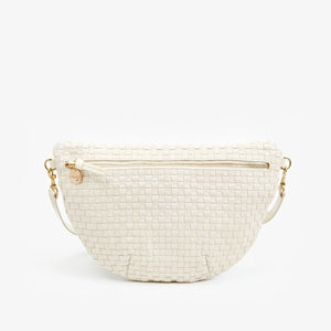 Grande Fanny Cream Woven Checker | Clare V.