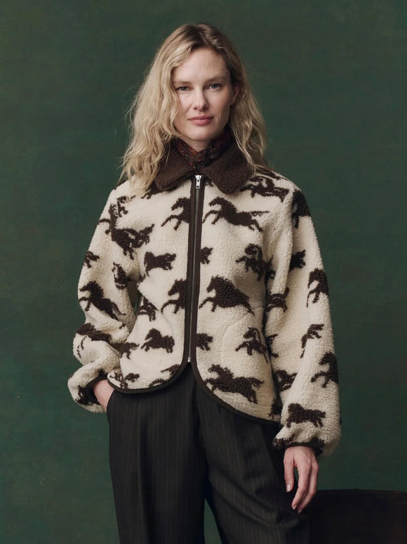 The Pasture Jacket Cream w/ Hickory | The Great.