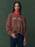 The Teammate Sweatshirt Umber w/ Horse Embroidery | The Great.