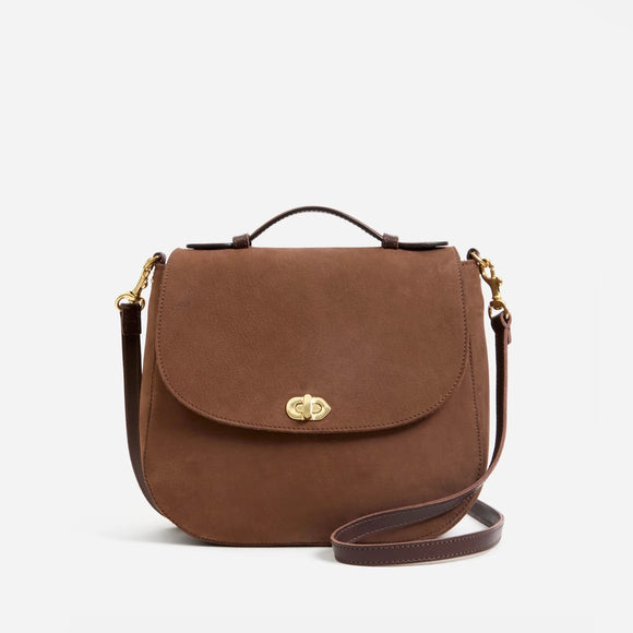 Turnlock Louis w/ Top Handle Choco Bar | Clare V.