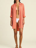Callie Shirt Dress Terracotta Stripe | Trovata