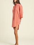 Callie Shirt Dress Terracotta Stripe | Trovata