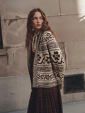 The Nordic Flower Lodge Cardigan Marled Chestnut | The Great.