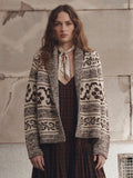The Nordic Flower Lodge Cardigan Marled Chestnut | The Great.