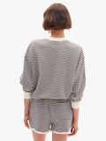 Le Jogging Short Black/Cream Stripe | Clare V.