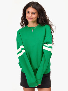 Oversized Varsity Sweatshirt Green | Clare V.