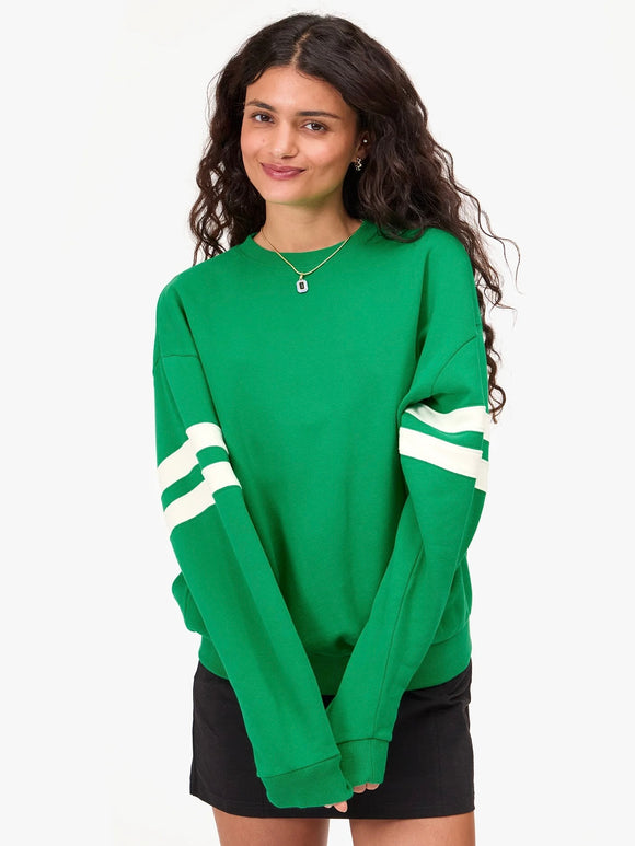 Oversized Varsity Sweatshirt Green | Clare V.
