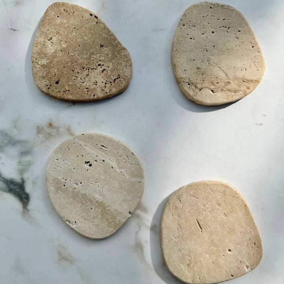 Beige Travertine Coaster Set of 4