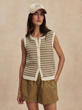 Aura Knit Top Egret/Golden Olive | Varley