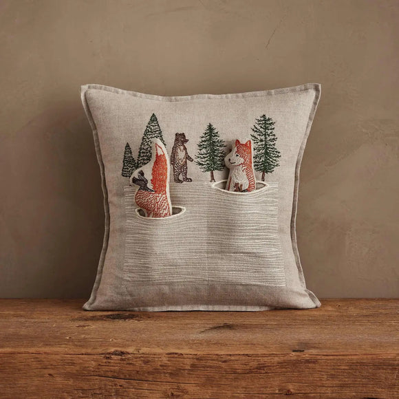 Winter Foxes Pocket Pillow | Coral & Tusk