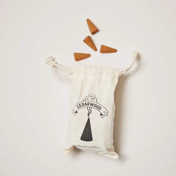 Artisan Incense Cones Cedarwood | Farmhouse Pottery