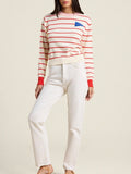 Cleo Sweater Antique White w/ Red Stripe | Trovata
