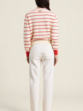 Cleo Sweater Antique White w/ Red Stripe | Trovata