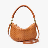 Petit Moyen Messanger Natural Woven Checker | Clare V.