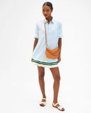 Petit Moyen Messanger Natural Woven Checker | Clare V.
