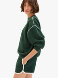 Le Jogging Short Deep Forest w/ Cream Piping | Clare V.