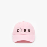 Baseball Hat Light Pink w/ Chocolate Embroidered Ciao | Clare V.