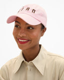 Baseball Hat Light Pink w/ Chocolate Embroidered Ciao | Clare V.