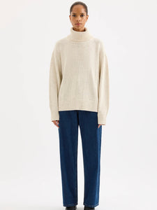 Lander Turtleneck Knit Oat Speckle | Nude Lucy