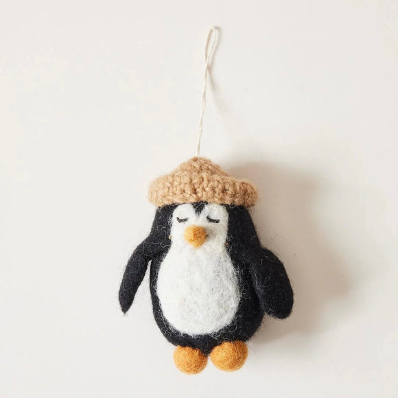 Felted Festive Penguin Ornament | Farmhouse Pottery