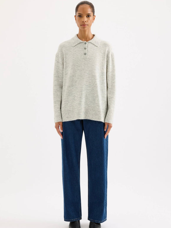 Dallas Rugby Knit Grey Marle | Nude Lucy