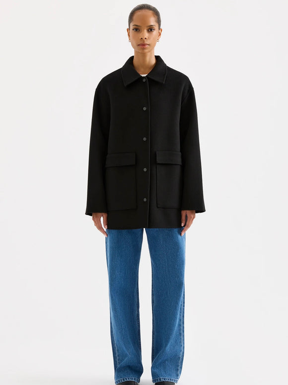 Levi Wool Coat Black | Nude Lucy