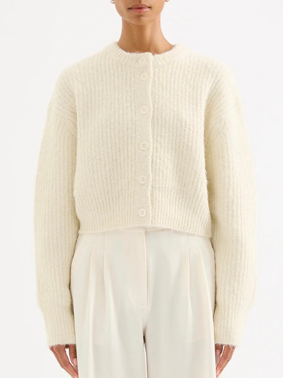 Nixon Cropped Cardigan Ivory | Nude Lucy