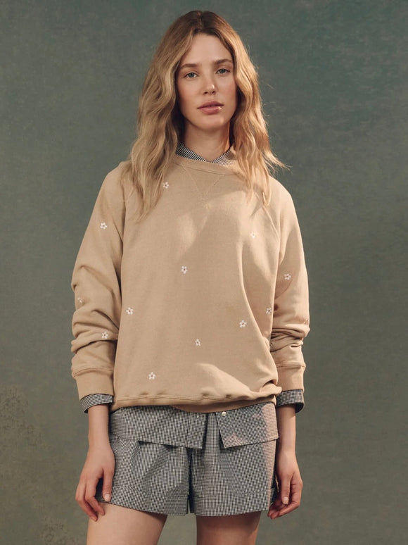 Slouch Sweatshirt w/ Daisy Embroidery | The Great.
