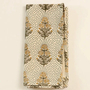 Napkin Poppy Mustard Cotton Set of 4