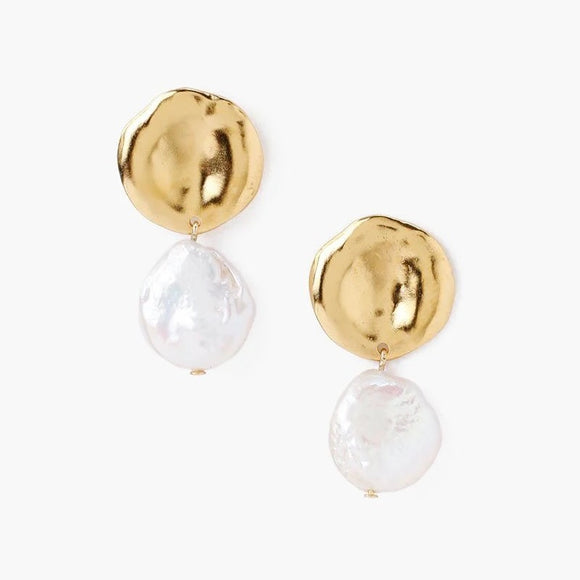 Two Tiered White Keshi Pearl Earring | Chan Luu