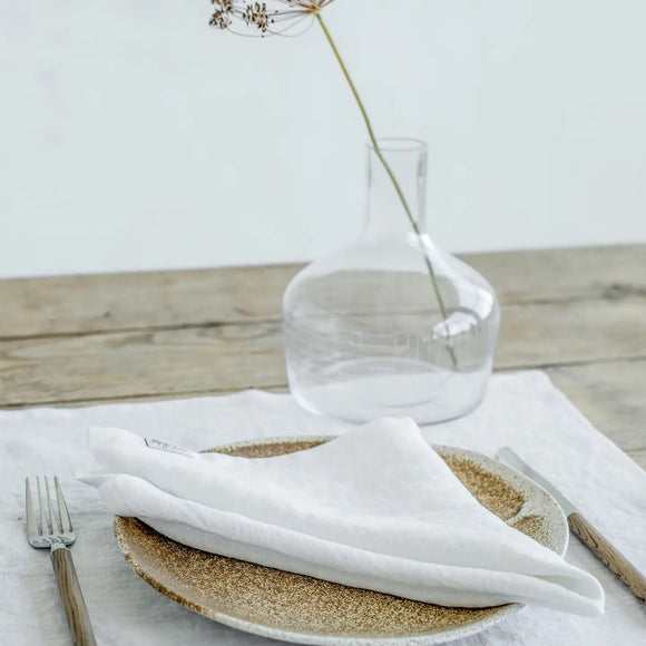 Linen Napkin Set of 2 White