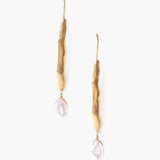 Gold Wave Pearl Drop Earrings | Chan Luu