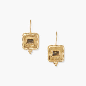 Pilar Earrings Gold Labradorite | Chan Luu