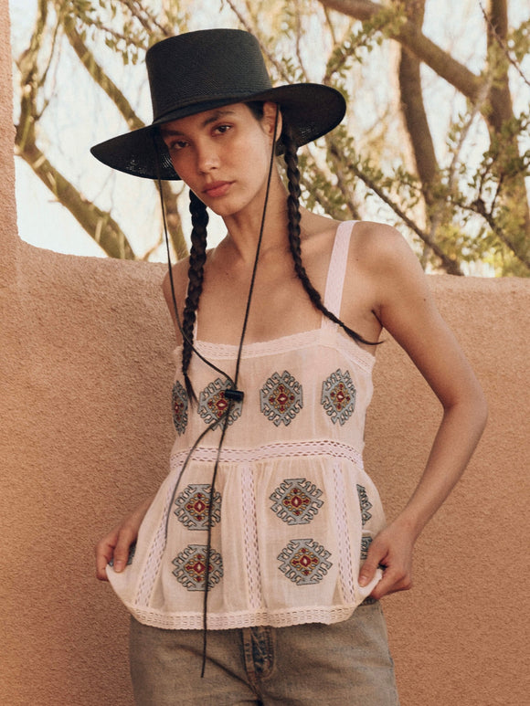 Roam Top w/ Folklore Embroidery | The Great.