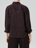 Kayla Shrunken Linen Shirt Chocolate | Citizens of Humanity