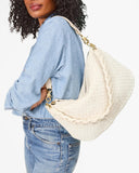 Moyen Messenger Cream Woven Checker | Clare V.