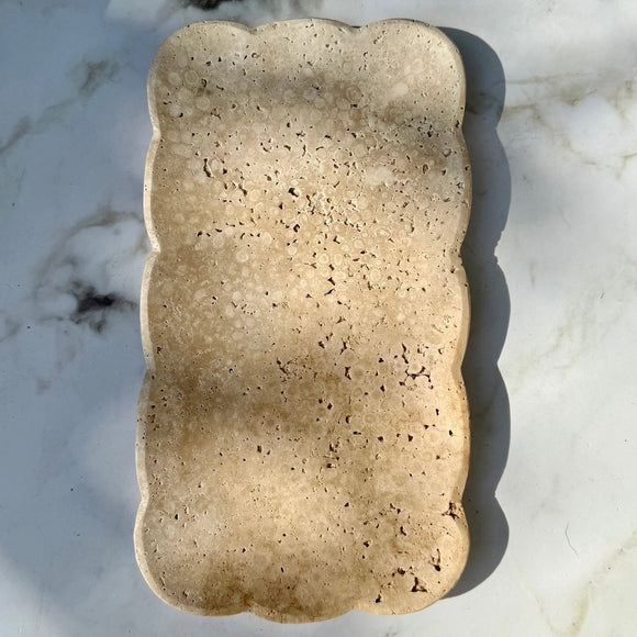 Josaphine Beige Travertine Tray