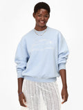 Oversized Sweatshirt Heather Blue Embroidered Liberez Les Sardines | Clare V.