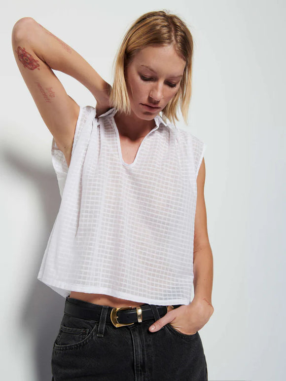 Jody Sleeveless Shirt White | Nation LTD