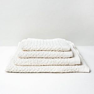 Lattice Linen Towel Ivory