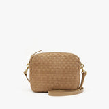 Midi Sac Clay Leather & Suede Woven Checker | Clare V.