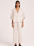 Lounge Linen Crop Pant | Nude Lucy