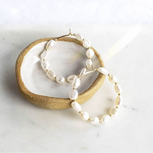 Ouroboros Pearl Hoops